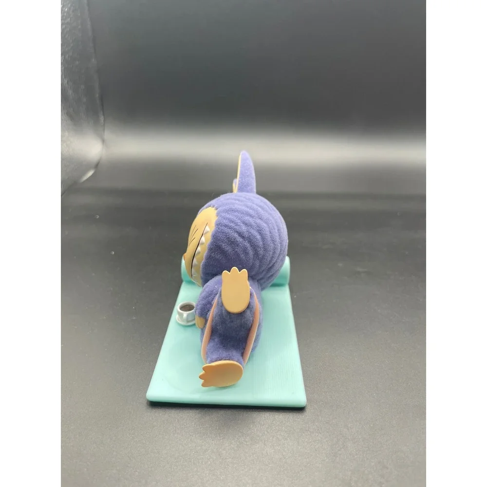 Pop Mart Labubu The Monsters Lazy Yoga Americano Purple Flocked Figure Blind Box